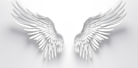 Obraz premium White Angel wings isolated on white background