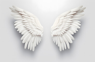 Fototapeta premium White Angel wings isolated on white background