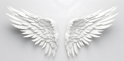Obraz premium White Angel wings isolated on white background