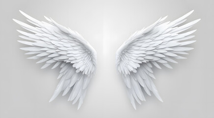 White Angel wings isolated on white background