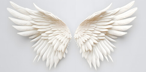 Obraz premium White Angel wings isolated on white background