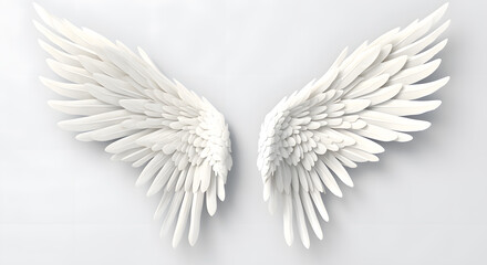 Obraz premium White Angel wings isolated on white background