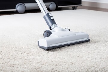 Carpet Vacuuming For Clean White Pile Carpet. Сoncept Carpet Vacuuming Techniques, Maintaining White Pile Carpet, Removing Dirt And Debris, Carpet Cleaning Tips, Perfecting Your Vacuuming Routine