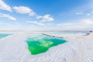 Blues scenery of Mangya Emerald Lake in Qinghai, China