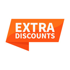 Extra Discounts In Orange Rectangle Ribbon Shape For Sale Business Advertisement Marketing Social Media Information
