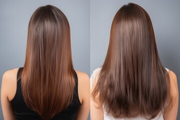 Visible Results Of Hair Treatment Before And After - obrazy, fototapety, plakaty