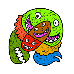 doodle face cartoon hand drawing illustration