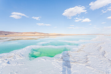 Blues scenery of Mangya Emerald Lake in Qinghai, China