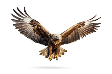 Obraz premium Eagle with with wings or in flight isolated on white background. front view