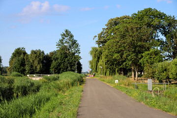 Fototapeta na wymiar Pastures with farms and roads in the future Fifth Village of the Zuidplaspolder of the municipality of Zuidplas