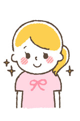 笑顔のこども。元気な女の子。