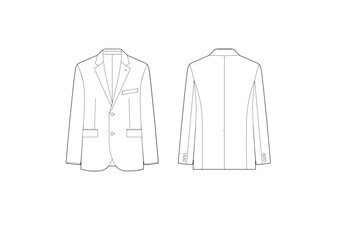 メンズテーラードジャケット/ビジネスウエアハンガーイラスト