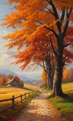 Naklejka na ściany i meble Autumn Landscape