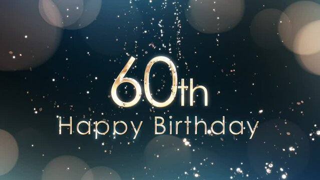 Congratulations banner, happy 60th birthday, golden confetti
