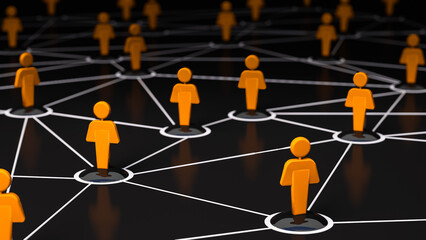 Concept de réseau social professionnel, connections entre personnes © Studio Zenith