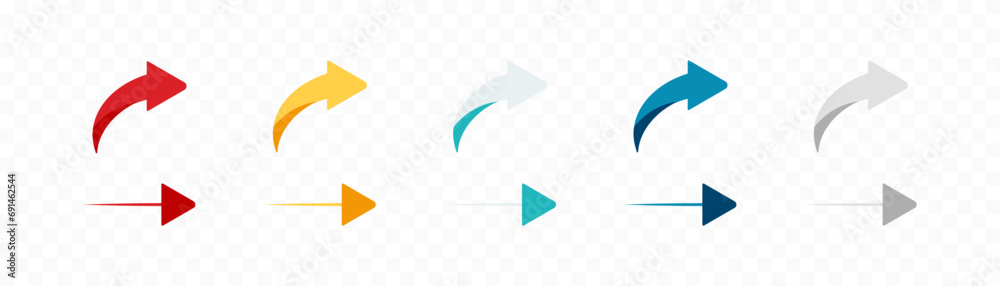 Wall mural arrow icon set. colored arrow symbols. arrow of different types. arrow isolated vector graphic eleme