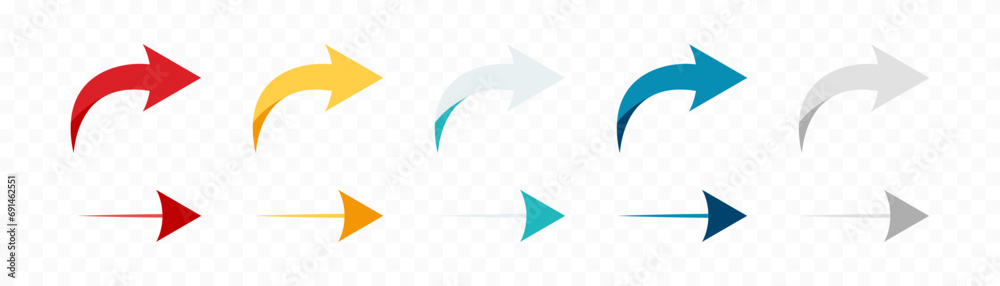 Wall mural arrow icon set. colored arrow symbols. arrow of different types. arrow isolated vector graphic eleme
