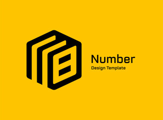 Number 8  logo icon design template elements