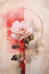 Abstract Art, Rosé, Rose, Flower, Blume, Modern, Printable Wall Art, Ratio 2:3