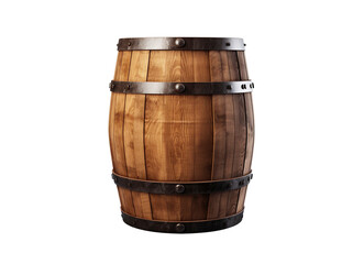 Obraz premium Wooden barrel for wine isolated on transparent background