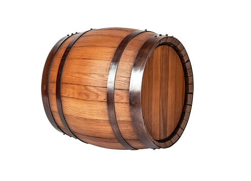 Wooden barrel for wine isolated on transparent background
