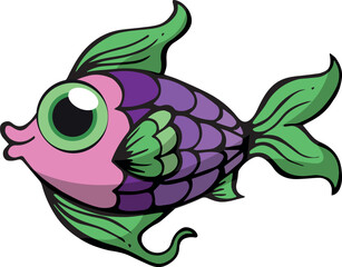 Beautiful colorful fish swimming