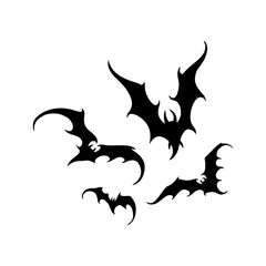 Obraz na płótnie Canvas Bat vampire vector. scary ghost bat silhouette flying on white background
