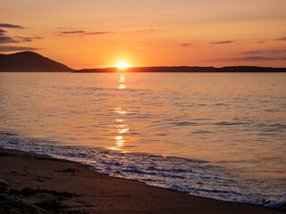 Beautiful sunset at Portnoo Narin beach in County Donegal - Ireland