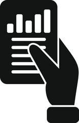 Take data paper icon simple vector. Record keeping. Remote check file