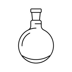 round bottomed flask chemical glassware lab line icon vector. round bottomed flask chemical glassware lab sign. isolated contour symbol black illustration