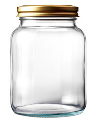 Glass jar isolated on transparent background