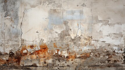 An abstract masterpiece emerges from the stained and weathered wall, a testament to the beauty...