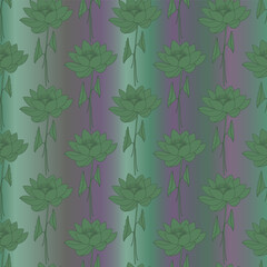 Lotus flower with gradients background Seamless Pattern Design