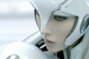 Elegantly Designed Female Robot Assistant. A Perfect Blend of Beauty and Advanced AI Technology