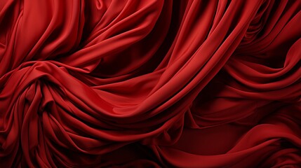 Obraz premium An alluring maroon curtain adds a touch of elegance to the indoor setting, enveloped in a sea of vibrant red fabric