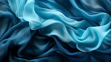 Obraz premium A mesmerizing blend of vibrant blues and intricate fabric folds creates an abstract masterpiece that evokes feelings of serenity and sophistication