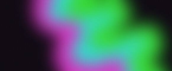 Blue gradient background grainy luminous purple, pink, turquoise, light blue, green light on a dark background noise effect, graininess. Retro style banner design