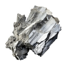 Raw niobium with distinct crystal structures and a silvery finish - obrazy, fototapety, plakaty