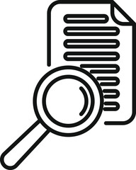 Search doc record icon outline vector. Invoice database. Account system