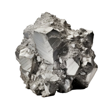 Cluster of osmium crystals with their distinct heavy metallic luster