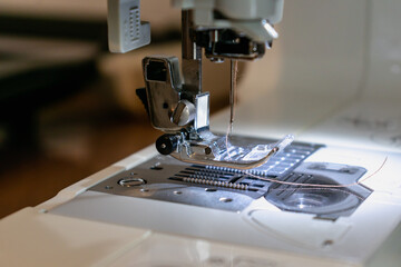 Detail of a sewing machine, for repair work, customization, creation, upcycling