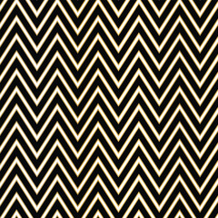 Black and white with golden border chevron pattern. chevron seamless pattern background retro vintage design.
