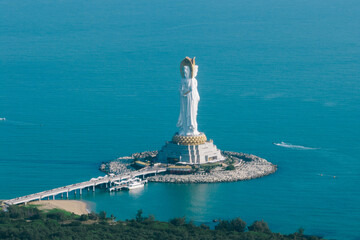 Guanyin statue at seaside in nanshan temple, hainan island , China