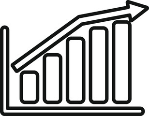 Graph chart file icon outline vector. Desk document. Record keeping