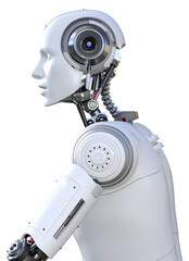 Female robot head and shoulders