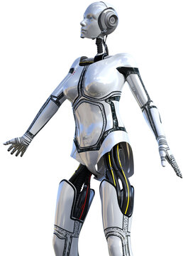 Female robot standing