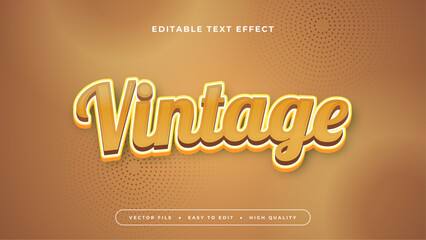 Brown and yellow vintage 3d editable text effect - font style