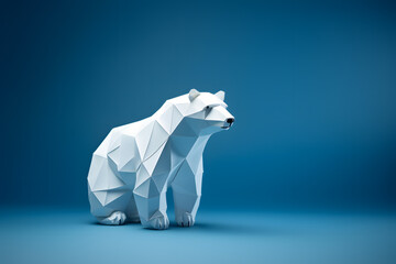 Polar bear Abstract geometric animal artwork - obrazy, fototapety, plakaty