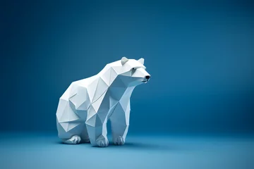 Fotobehang Polar bear Abstract geometric animal artwork © Oksana