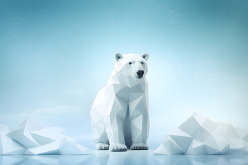 Polar bear Abstract geometric animal artwork